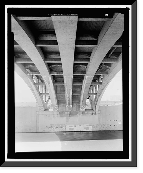 Historic Framed Print, First Street Bridge, Spanning Los Angeles River at First Street, Los Angeles, Los Angeles County, CA - 6,  17-7/8" x 21-7/8"
