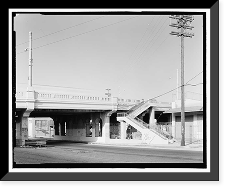 Historic Framed Print, First Street Bridge, Spanning Los Angeles River at First Street, Los Angeles, Los Angeles County, CA - 8,  17-7/8" x 21-7/8"