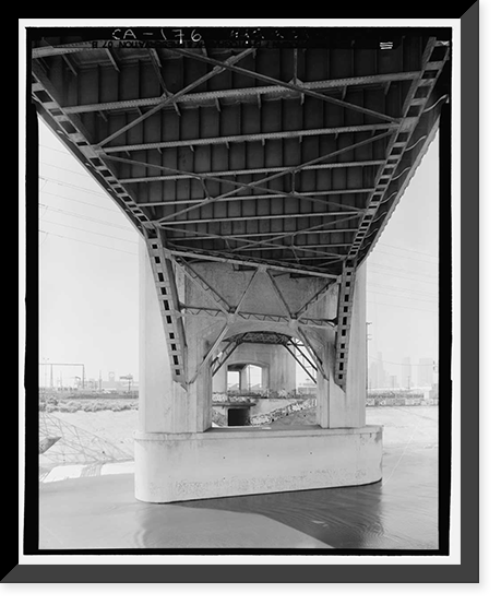Historic Framed Print, Sixth Street Bridge, Spanning 101 Freeway at Sixth Street, Los Angeles, Los Angeles County, CA - 13,  17-7/8" x 21-7/8"