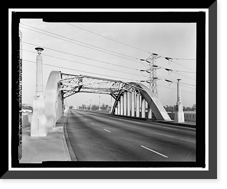 Historic Framed Print, Sixth Street Bridge, Spanning 101 Freeway at Sixth Street, Los Angeles, Los Angeles County, CA - 20,  17-7/8" x 21-7/8"