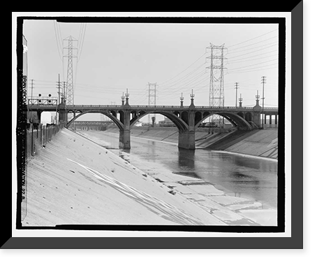 Historic Framed Print, Ninth Street Viaduct, Spanning Los Angeles River at Olympic Boulevard, Los Angeles, Los Angeles County, CA - 2,  17-7/8" x 21-7/8"