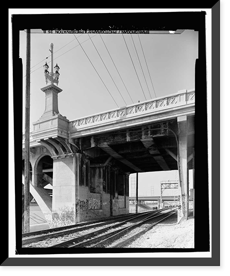 Historic Framed Print, Ninth Street Viaduct, Spanning Los Angeles River at Olympic Boulevard, Los Angeles, Los Angeles County, CA - 4,  17-7/8" x 21-7/8"