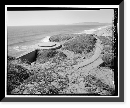 Historic Framed Print, Fort Funston, Panama Mounts for 155mm Guns, Skyline Boulevard & Great Highway, San Francisco, San Francisco County, CA - 4,  17-7/8" x 21-7/8"