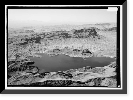 Historic Framed Print, Copper Basin Reservoir & Dam, 2.5 miles west of Gene Pump Plant, Parker Dam, San Bernardino County, CA - 2,  17-7/8" x 21-7/8"