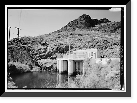 Historic Framed Print, Copper Basin Reservoir & Dam, 2.5 miles west of Gene Pump Plant, Parker Dam, San Bernardino County, CA - 5,  17-7/8" x 21-7/8"