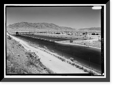 Historic Framed Print, Iron Mountain Pump Plant, South of Danby Lake, north of Routes 62 & 177 junction, Rice, San Bernardino County, CA - 12,  17-7/8" x 21-7/8"