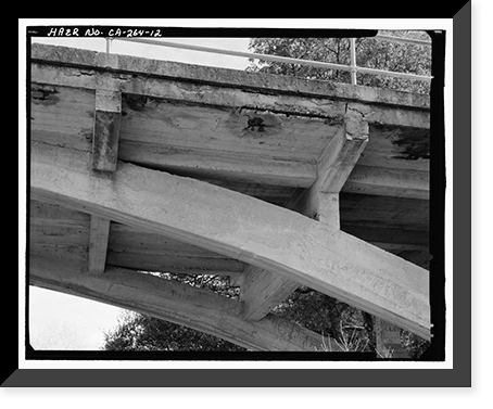 Historic Framed Print, Black Canyon Road Bridge, Spanning Santa Ysabel Creek at intersection of Black Canyon & Sutherland Dam Roads, Ramona, San Diego County, CA - 12,  17-7/8" x 21-7/8"