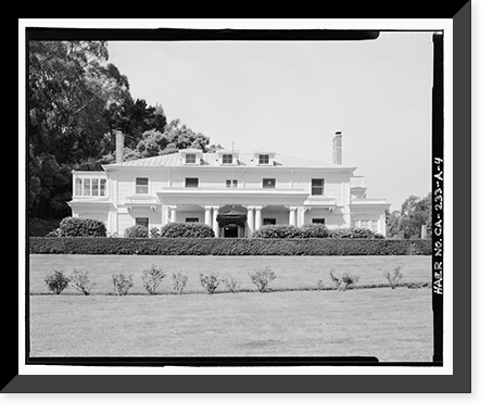 Historic Framed Print, Naval Training Station, Quarters No. 1, 1 Whiting Way, Yerba Buena Island, San Francisco, San Francisco County, CA - 4,  17-7/8" x 21-7/8"