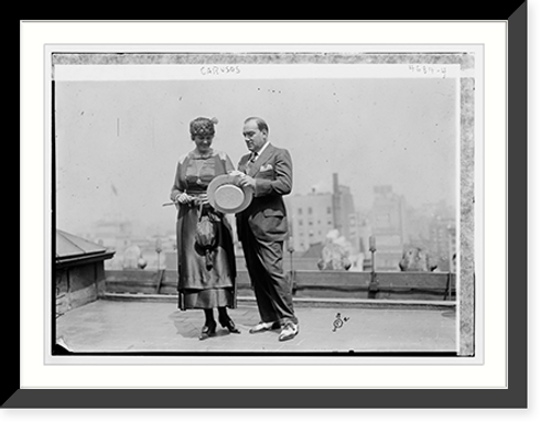 Historic Framed Print, Caruso & wife,  17-7/8" x 21-7/8"
