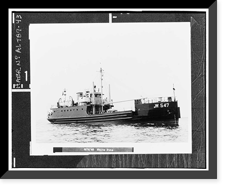 Historic Framed Print, U.S. Coast Guard Cutter WHITE PINE, U.S. Coast Guard 8th District Base, South Broad Street, Mobile, Mobile County, AL - 43,  17-7/8" x 21-7/8"