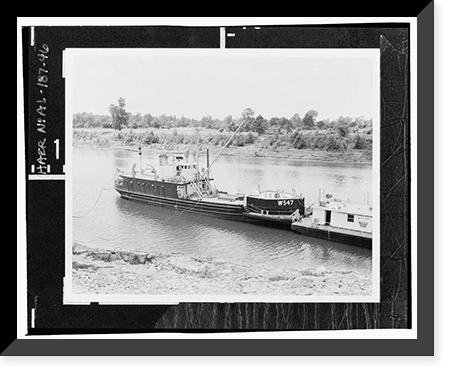 Historic Framed Print, U.S. Coast Guard Cutter WHITE PINE, U.S. Coast Guard 8th District Base, South Broad Street, Mobile, Mobile County, AL - 46,  17-7/8" x 21-7/8"