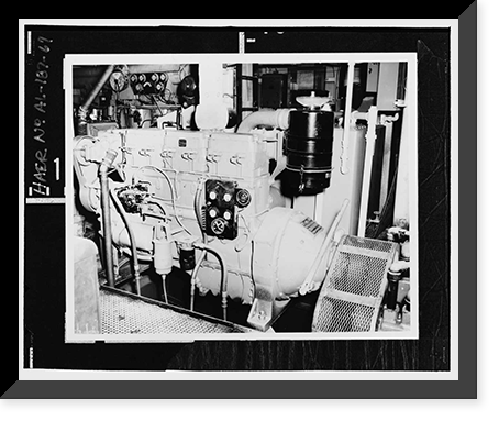 Historic Framed Print, U.S. Coast Guard Cutter WHITE PINE, U.S. Coast Guard 8th District Base, South Broad Street, Mobile, Mobile County, AL - 67,  17-7/8" x 21-7/8"