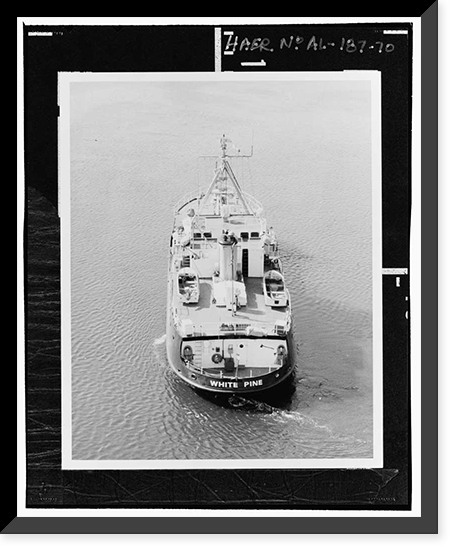 Historic Framed Print, U.S. Coast Guard Cutter WHITE PINE, U.S. Coast Guard 8th District Base, South Broad Street, Mobile, Mobile County, AL - 70,  17-7/8" x 21-7/8"