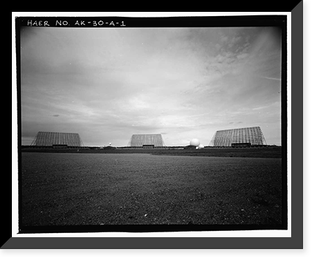 Historic Framed Print, Clear Air Force Station, Ballistic Missile Early Warning System Site II, One mile west of mile marker 293.5 on Parks Highway, 5 miles southwest of Anderson, Anderson, Denali Borough, AK,  17-7/8" x 21-7/8"