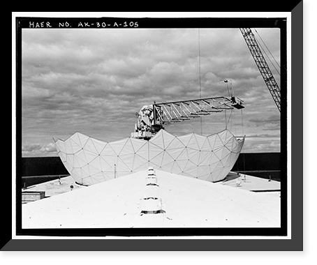 Historic Framed Print, Clear Air Force Station, Ballistic Missile Early Warning System Site II, One mile west of mile marker 293.5 on Parks Highway, 5 miles southwest of Anderson, Anderson, Denali Borough, AK - 105,  17-7/8" x 21-7/8"