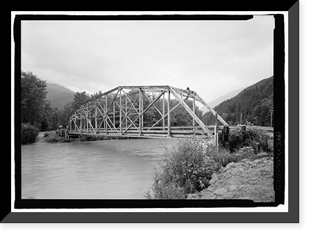 Historic Framed Print, Taiya River Bridge, Skagway, Municipality of Skagway Borough, AK,  17-7/8" x 21-7/8"