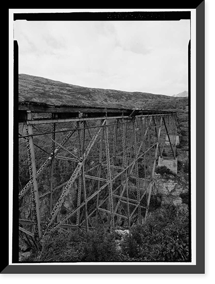 White Pass & Yukon Railroad, Cantilever Bridge, Skagway, Municipality of Skagway Borough, AK - 4, Antique Print