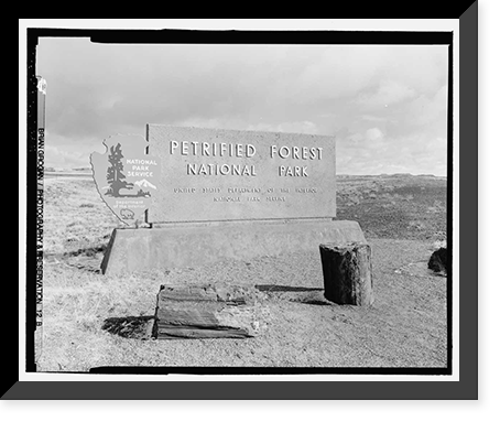 Historic Framed Print, Petrified Forest National Park Roads & Bridges, Holbrook, Navajo County, AZ - 29,  17-7/8" x 21-7/8"