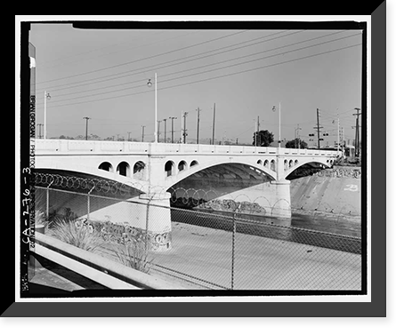 Historic Framed Print, North Main Street Bridge, Los Angeles, Los Angeles County, CA - 3,  17-7/8" x 21-7/8"