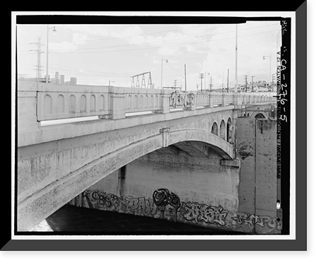 Historic Framed Print, North Main Street Bridge, Los Angeles, Los Angeles County, CA - 5,  17-7/8" x 21-7/8"
