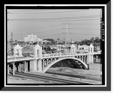 Historic Framed Print, Macy Street Viaduct, Los Angeles, Los Angeles County, CA - 5,  17-7/8" x 21-7/8"