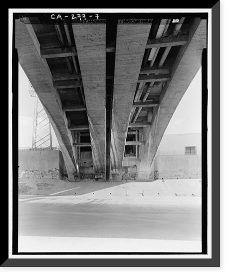 Historic Framed Print, Macy Street Viaduct, Los Angeles, Los Angeles County, CA - 7,  17-7/8" x 21-7/8"