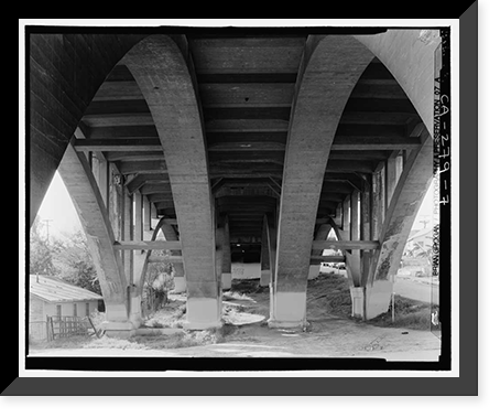 Historic Framed Print, Fourth Street Bridge, Spanning Lorena Avenue, Los Angeles, Los Angeles County, CA - 7,  17-7/8" x 21-7/8"