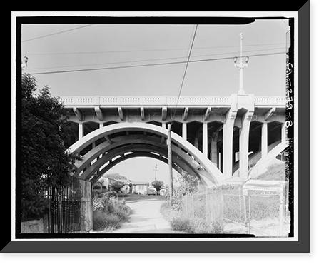 Historic Framed Print, Fourth Street Bridge, Spanning Lorena Avenue, Los Angeles, Los Angeles County, CA - 8,  17-7/8" x 21-7/8"