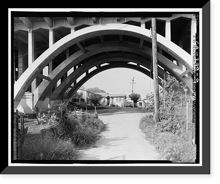 Historic Framed Print, Fourth Street Bridge, Spanning Lorena Avenue, Los Angeles, Los Angeles County, CA - 9,  17-7/8" x 21-7/8"