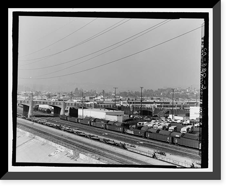 Historic Framed Print, Fourth Street Viaduct, Spanning Los Angeles River, Los Angeles, Los Angeles County, CA - 3,  17-7/8" x 21-7/8"