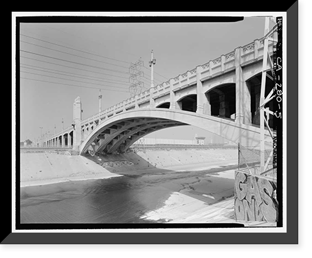 Historic Framed Print, Fourth Street Viaduct, Spanning Los Angeles River, Los Angeles, Los Angeles County, CA - 5,  17-7/8" x 21-7/8"