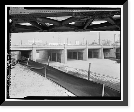 Historic Framed Print, Washington Boulevard Bridge, Los Angeles, Los Angeles County, CA - 2,  17-7/8" x 21-7/8"