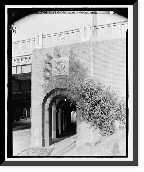 Historic Framed Print, Sunset Boulevard Bridge, Spanning Silver Lake Boulevard, Los Angeles, Los Angeles County, CA - 2,  17-7/8" x 21-7/8"