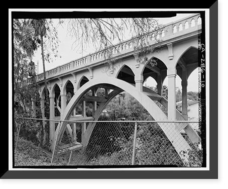 Historic Framed Print, Franklin Avenue Bridge, Los Angeles, Los Angeles County, CA - 10,  17-7/8" x 21-7/8"