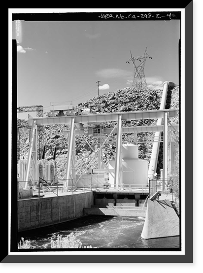 Historic Framed Print, Los Angeles Aqueduct, Control Gorge Power Plant, Los Angeles, Los Angeles County, CA - 4,  17-7/8" x 21-7/8"