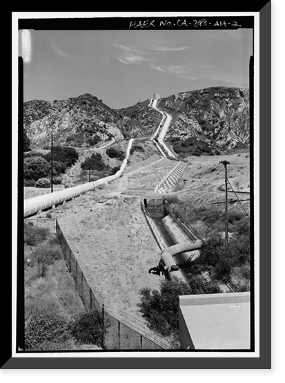 Los Angeles Aqueduct, Cascades Structures, Los Angeles, Los Angeles County, CA - 2, Vintage Print