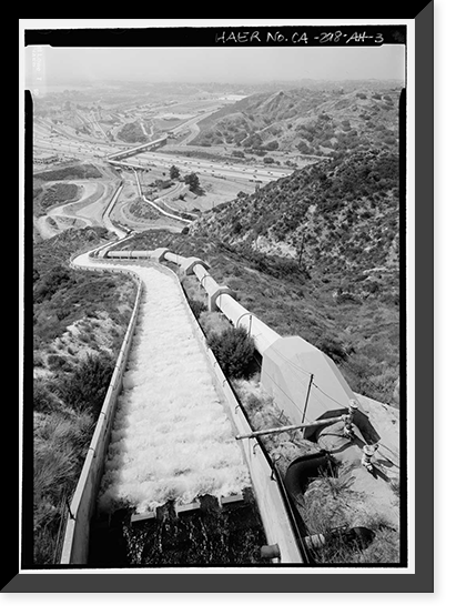 Historic Framed Print, Los Angeles Aqueduct, Cascades Structures, Los Angeles, Los Angeles County, CA - 3,  17-7/8" x 21-7/8"