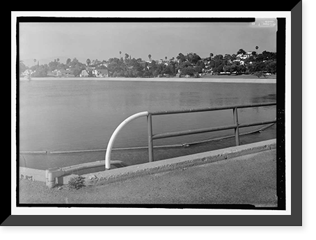 Historic Framed Print, Los Angeles Aqueduct, Silverlake Reservoir, Los Angeles, Los Angeles County, CA - 2,  17-7/8" x 21-7/8"