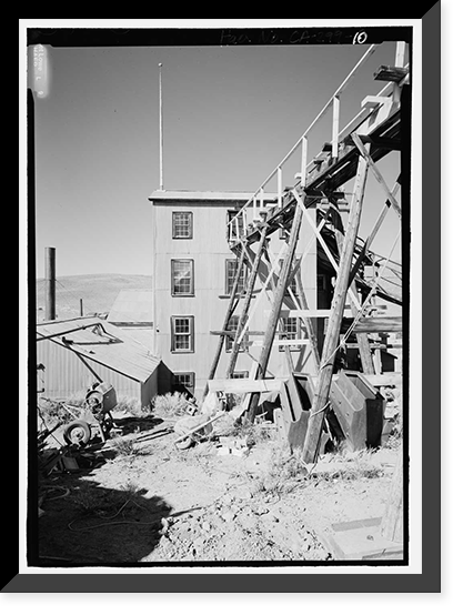 Historic Framed Print, Standard Gold Mill, East of Bodie Creek, Northeast of Bodie, Bodie, Mono County, CA - 10,  17-7/8" x 21-7/8"