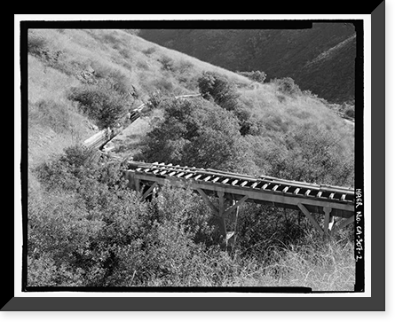 Historic Framed Print, Lake Hodges Flume, Along San Dieguito River between Lake Hodges & San Dieguito Reservoir, Rancho Santa Fe, San Diego County, CA - 2,  17-7/8" x 21-7/8"