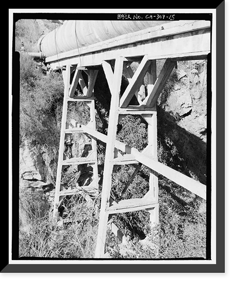 Lake Hodges Flume, Along San Dieguito River between Lake Hodges & San Dieguito Reservoir, Rancho Santa Fe, San Diego County, CA - 15, Historic Reproduction