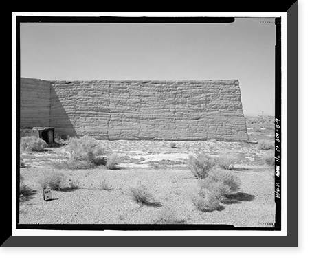 Historic Framed Print, Edwards Air Force Base, South Base, Rammed Earth Aircraft Dispersal Revetments, Western Shore of Rogers Dry Lake, Boron, Kern County, CA - 9,  17-7/8" x 21-7/8"