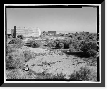 Historic Framed Print, Edwards Air Force Base, South Base, Rammed Earth Aircraft Dispersal Revetments, Western Shore of Rogers Dry Lake, Boron, Kern County, CA - 11,  17-7/8" x 21-7/8"