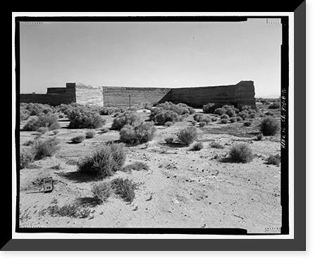 Historic Framed Print, Edwards Air Force Base, South Base, Rammed Earth Aircraft Dispersal Revetments, Western Shore of Rogers Dry Lake, Boron, Kern County, CA - 16,  17-7/8" x 21-7/8"