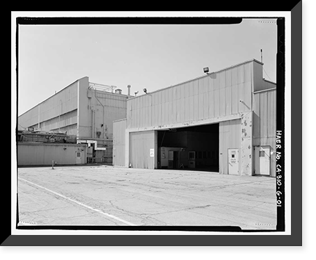 Historic Framed Print, NASA Industrial Plant, Missile Research Laboratory, 12214 Lakewood Boulevard, Downey, Los Angeles County, CA,  17-7/8" x 21-7/8"