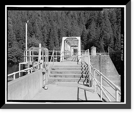 Historic Framed Print, Pit 4 Diversion Dam, Pit River west of State Highway 89, Big Bend, Shasta County, CA - 10,  17-7/8" x 21-7/8"