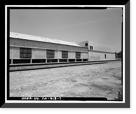Historic Framed Print, College Heights Lemon Packing House, 519-532 West First Street, Claremont, Los Angeles County, CA - 7,  17-7/8" x 21-7/8"