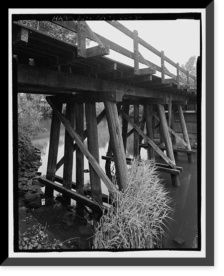 Historic Framed Print, Napa River Railroad Bridge, Spanning Napa River, east of Soscol Avenue, Napa, Napa County, CA - 7,  17-7/8" x 21-7/8"