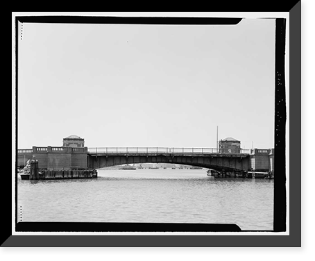 Historic Framed Print, Yellow Mill Bridge, Spanning Yellow Mill Channel at Stratford Avenue, Bridgeport, Fairfield County, CT - 3,  17-7/8" x 21-7/8"