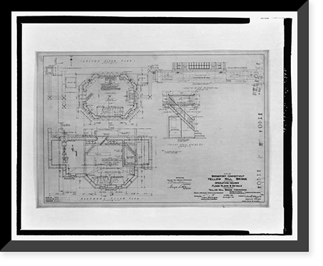 Historic Framed Print, Yellow Mill Bridge, Spanning Yellow Mill Channel at Stratford Avenue, Bridgeport, Fairfield County, CT - 43,  17-7/8" x 21-7/8"